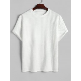 Textured Short Sleeve Basic T Shirt