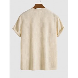 Jacquard Towel Cloth Textured Short Sleeves T-shirt