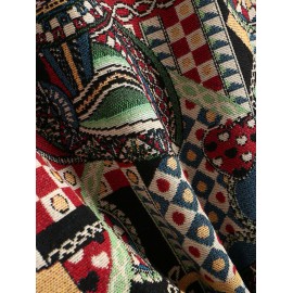 Men's Daily Stand Collar Playing Card Jacquard Zip Up Baseball Bomber Jacket Men's Daily Stand Collar Playing Card Jacquard Zip Up Baseball Bomber Jacket