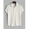 Men's See-through Openwork Button Front Short Sleeves Shirt